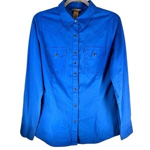 Wrangler Women’s Medium Snap Shirt Classic western pearl snap rodeo